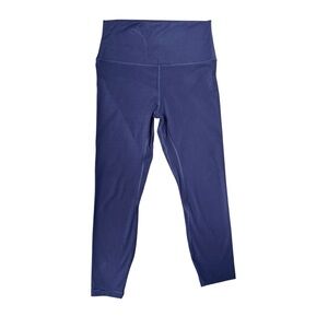 Small Navy Blue Stretch High Waisted Ankle Leggings